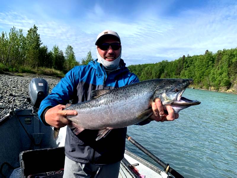 Big catch on the Kasilof River near Anglers Haven Lodge