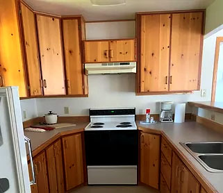 Kitchen inside Moose Cabin